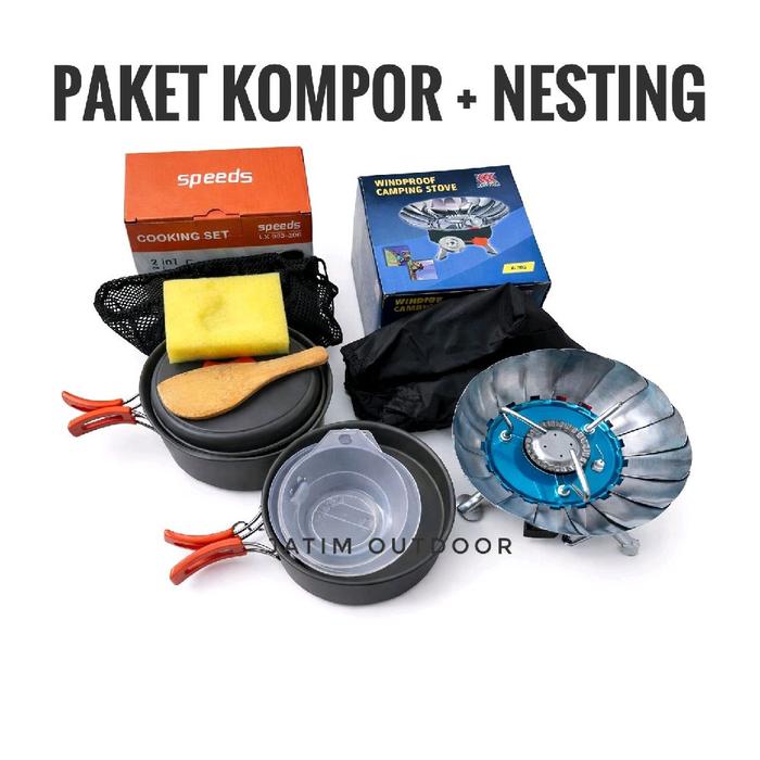 PAKET COOKING OUTDOOR Nesting ds200+ Kompor Mawar