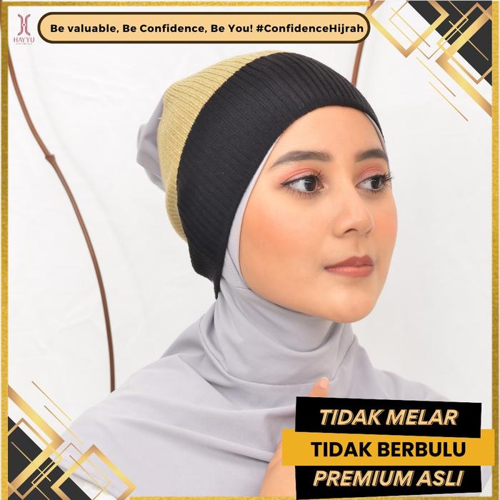 Ciput Rajut Hayyu Indonesia - Premium - Black Beige