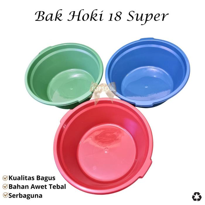 Bak Hoki 18 Super Bulat Adonan Besar 37cm Baskom Jumbo Ember Serbaguna Plastik Basin Warna SipBroo