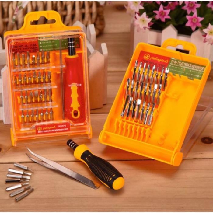 Obeng Set 32 In 1 Magnet Multifungsi Service Elektronik HP Laptop TV Obeng Set HP Obeng Set Kecil Ob