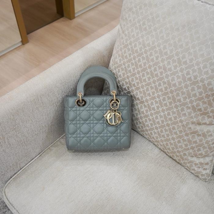 Dior Lady Dior Small Lambskin Grey GHW 2021