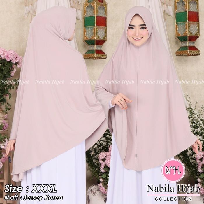Hijab Syar'i Bergo Ped Polos Jersey Korea Super Jumbo Nabila Collection