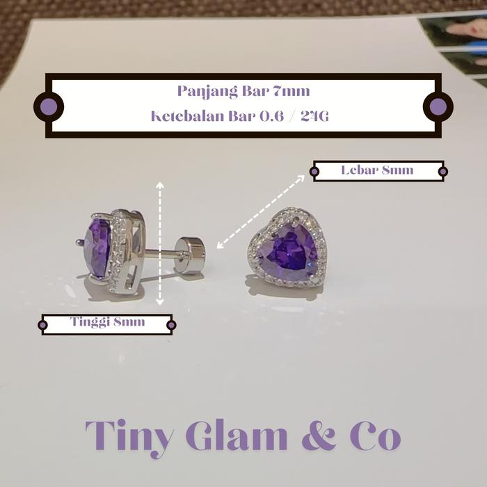 (Sepasang) Anting Tindik Barbel Titanium Lapis Emas 18K - Tiny Glam & Co Anting Klip