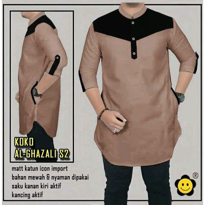 ARHAM - BAJU KOKO KURTA KATUN TOYOBO M L XL XXL 3XL PRIA MUSLIM LEBARAN LENGAN 3/4 VIRAL TERBARU WAR