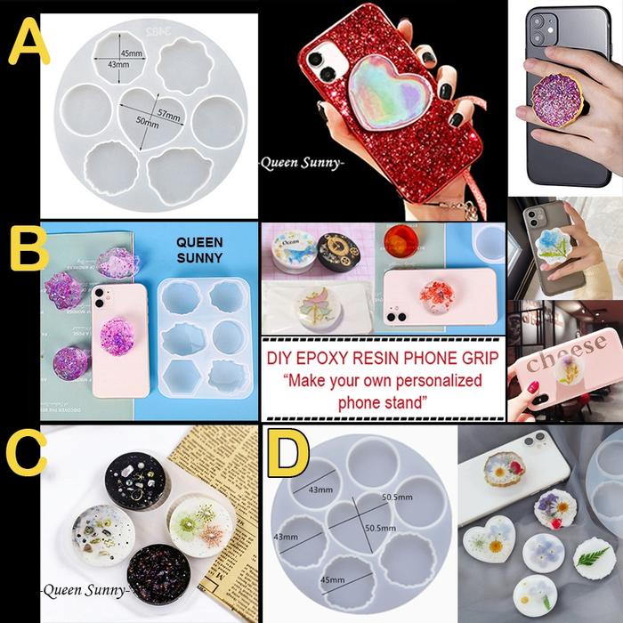 Cetakan Resin Pop Socket Ponsel Phone Stand Phone Grip Silikon Mold Silicone Soket HP Cetakan Bulat