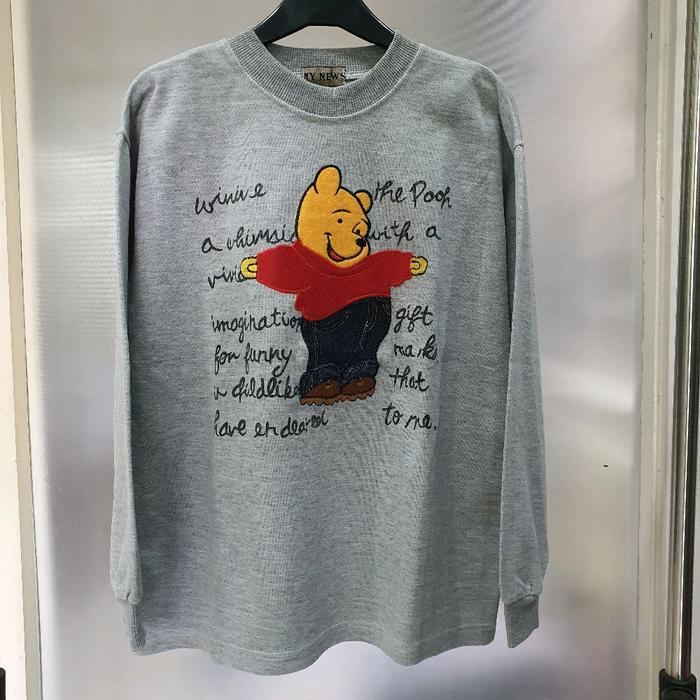 L atasan wanita sweater cewek motif winnie pooh preloved second baju hangat Top Outer Lengan Panjang
