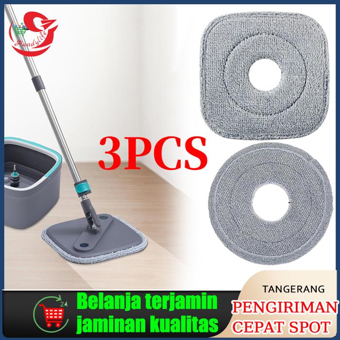 3PCS Refill Kain Pel Microfiber Refill Pel Microfiber Kain Pel Spin Mop