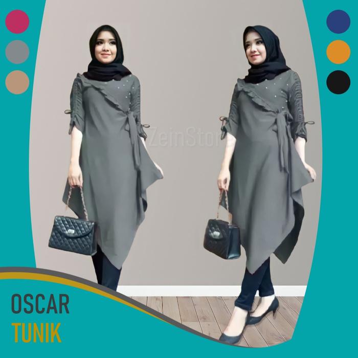 Pakaian Atasan Tunik Wanita Muslimah Murah Oscar Tunic Fashion Perempuan Muslim Kekinian Terbaru Kai