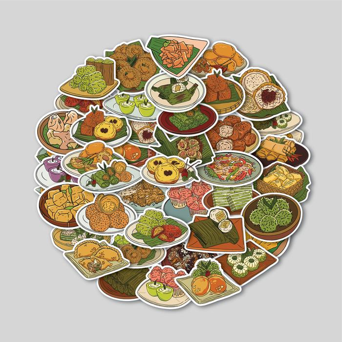 STICKER PACK INDONESIAN TRADITIONAL SNACK | STICKER TUMBLR | STIKER LAPTOP KOPER HELM