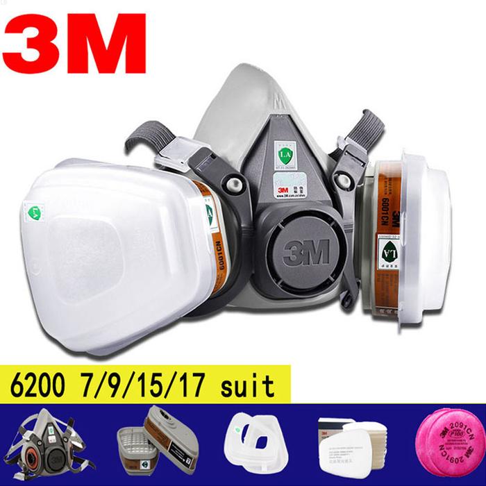 3M 6200 Gas Mask Chemical Respirator Protective Mask Half Face Mask