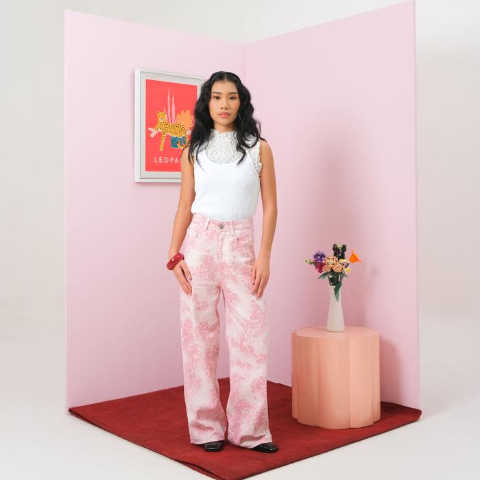 House of KYNY - Feral Leopard Denim | Celana Leopard Wanita Pink
