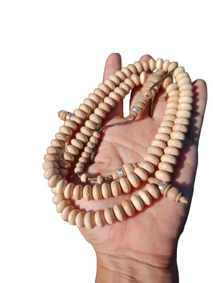 Tasbih Kayu Bidara Muslim Khusus Media Ruqyah Warna Putih Pipih Tidak Bulat