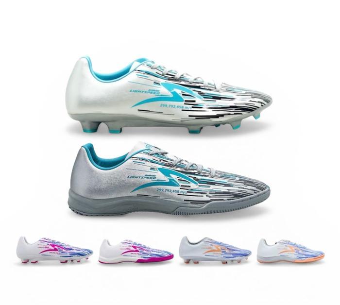 Sepatu Futsal Specs Lightspeed Reborn Infinity Silver Black Aqua Keluaran Terbaru Specs - Futsal Sil
