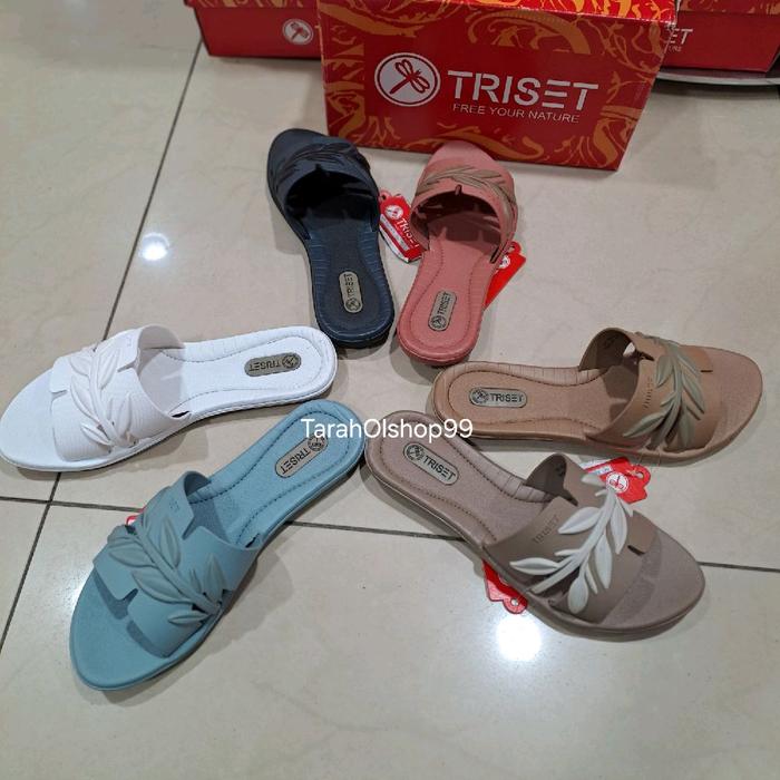 TRISET Sandal karet flat slop wanita TF6025406