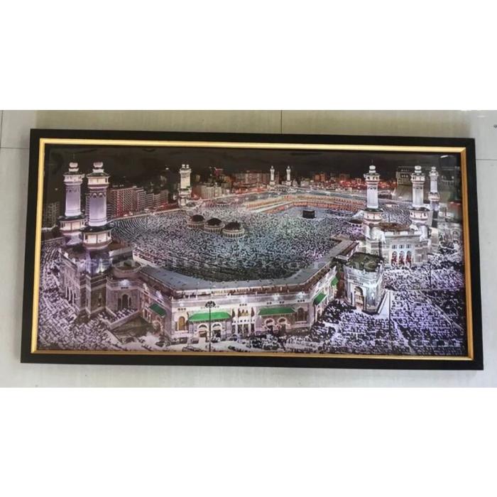 TERLARIS Hiasan Dinding Gambar Mekah Plus Bingkai Ukuran 100x50cm READY