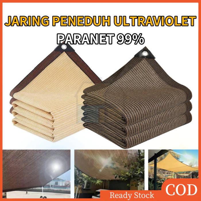【COD】Paranet 99% Anti UV SunShade Net / Jaring Peneduh / Coklat Jaring Taman Paranet / Paranet Shadi
