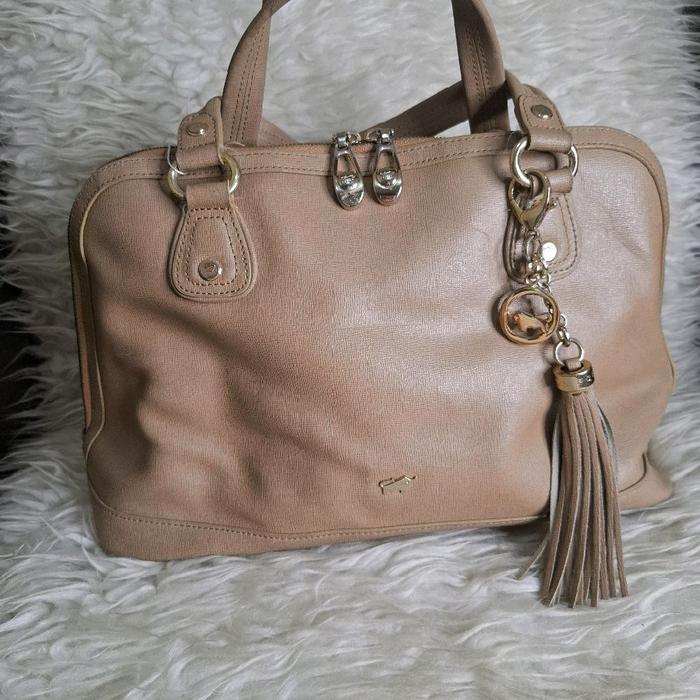Tas Speedy BraunN BufFeEeL Preloved Jenis Kulit Kilap Anti Air Warna Taupe/ Tas TopHandle  / Tas Pes