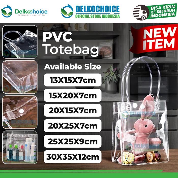 PVC TOTE BAG Tas Mika Transparan Goodie bag Hampers Souvenir Ulang Tahun Snack Plastik Totebag Benin