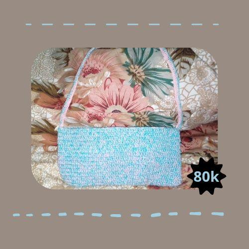 tas rajut,pakai benang wol ,tas