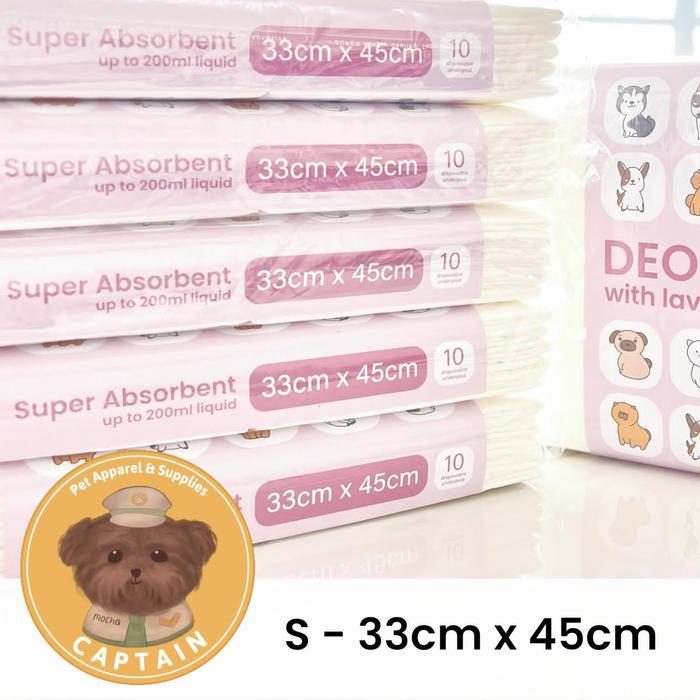 UNDERPAD ALAS PIPIS PERLAK ANJING TRAINING PAD DEO LAVENDER ANTI BOCOR - S 33X45cm