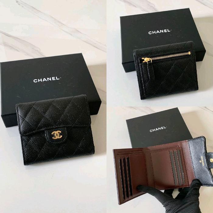Chanel Trifold Wallet Black Caviar GHW