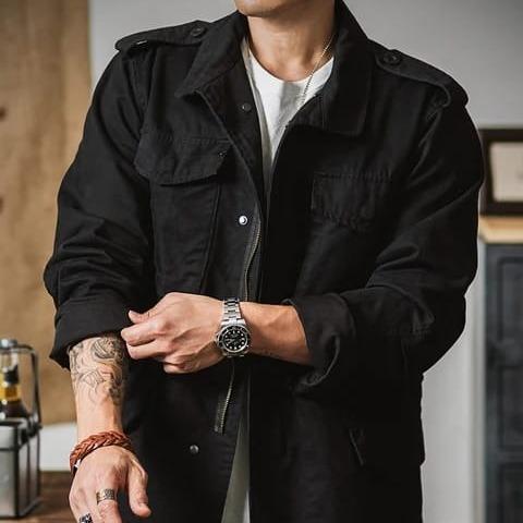 F1F Jaket Parka Pria M65 Field Jaket Military Katun Army Casual