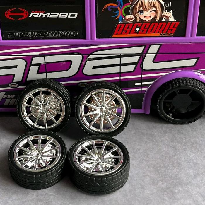 Ban karet bus miniatur rkc depan belakang