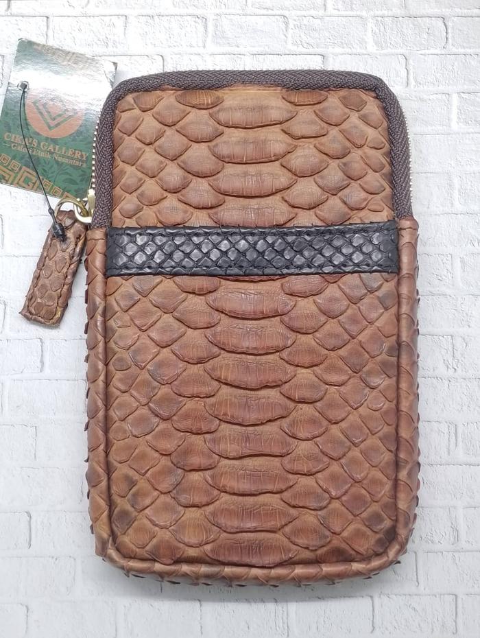 DOMPET HP PINGGANG PRIA KULIT ULAR ASLI | DOMPET HP KULIT ULAR