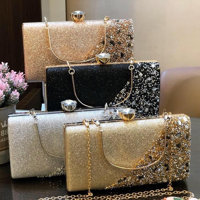 Ready- MARDIBAG IMPORT - JT9646 Dompet Pesta Mewah Import Clutch Kondangan Wanita Elegan Baru GT1942