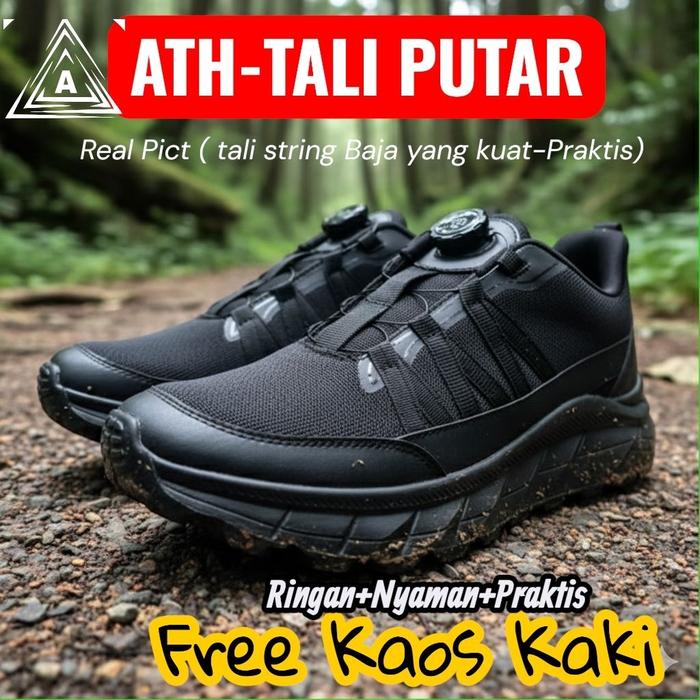 SEPATU RACING BLACK TALI PUTAR ORIGINAL POTENSO