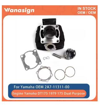 Motorcycle Cylinder 66mm Piston Gasket Top End Rebuild Kit For Yamaha DT175 DT175H DT175G 1978-1981 