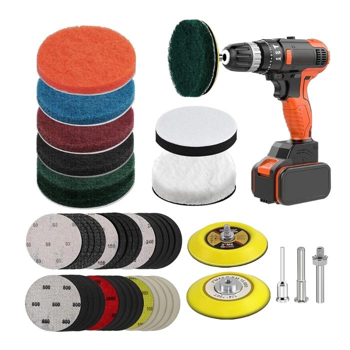 42pcs Car Headlight Renewal Pads 3 Inch Headlight Cleaner Restorer