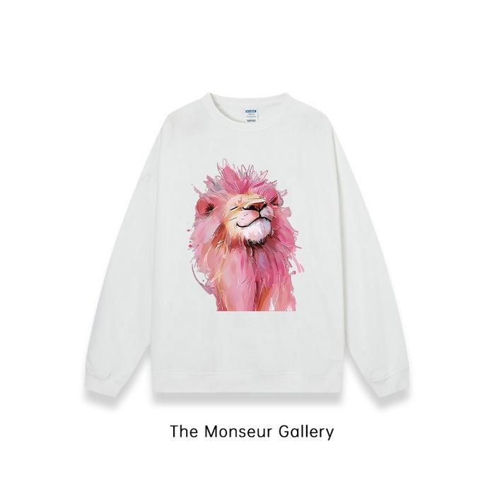 The Monseur Gallery Switer Wanita Oversize Pink Lion King Style Sweater Oversize Crewneck | Sweater 