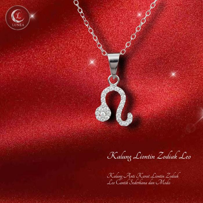 Kalung Titanium Korean Stayle Anti Karat Anti Luntur  , Liontin Zodiak Leo Cantik  dan Elegant Denga