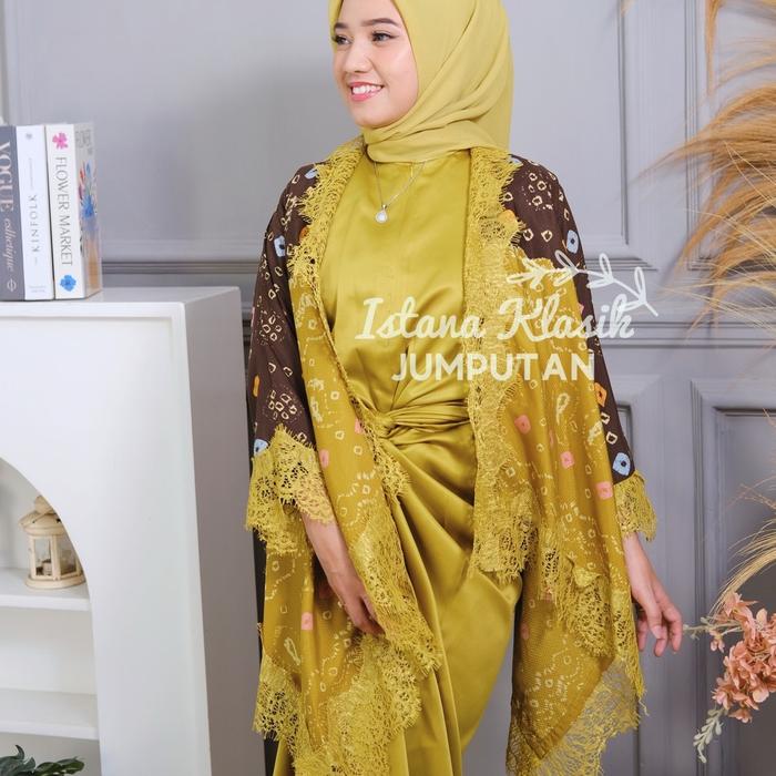 CALIA ONESET LILIT JUMPUTAN DRESS KAFTAN GAMIS JUMPUTAN KOMBINASI BY ISTANA KLASIK BATIK KERJA BATIK
