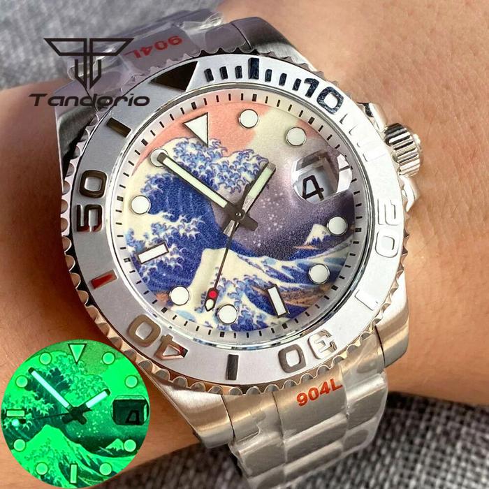 Kanaga Dial 40mm 200M PT5000 NH35A Automatic Men's Wrist tch C3 Lume Hands Sapphire Glass Rotating B