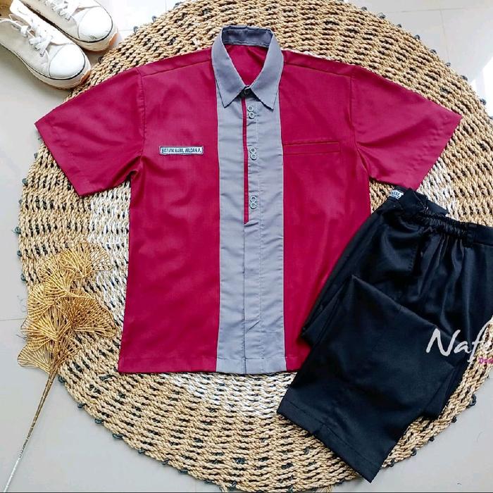 Seragam Sekolah SMP SMA SD Osis Batik Custom Baju Atasan Koko Kemeja Celana
