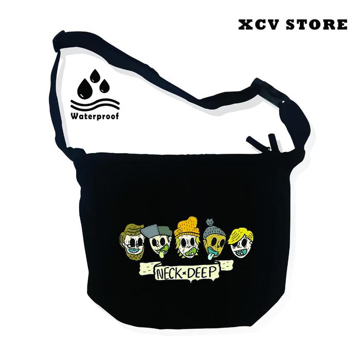 Tas Selempang Pria Sekolah Water prof Anti air Warna Hitam Wanita Sling bag Panjang gaul Slingbag An
