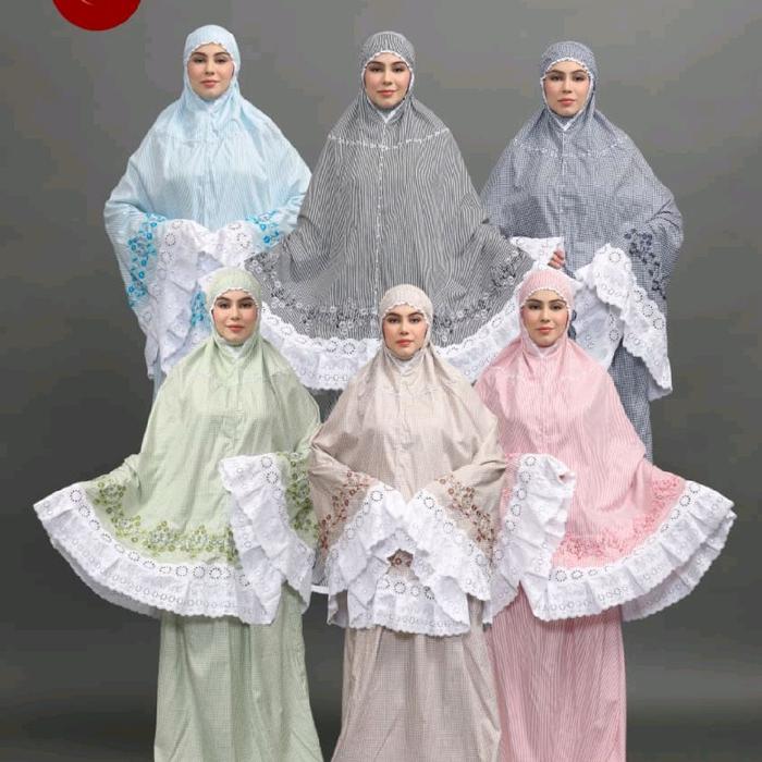 Mukena Aisyah | Katun Jepang Ori | Bordir kerancang padang | Ukuran Jumbo