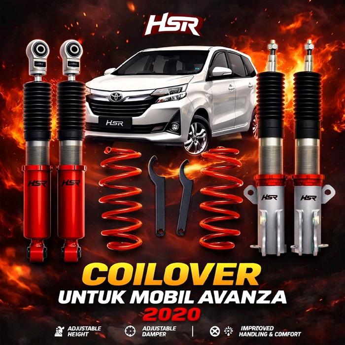 COILOVER HSR UNTUK TOYOTA AVANZA TAHUN 2020 - per ceper warna merah