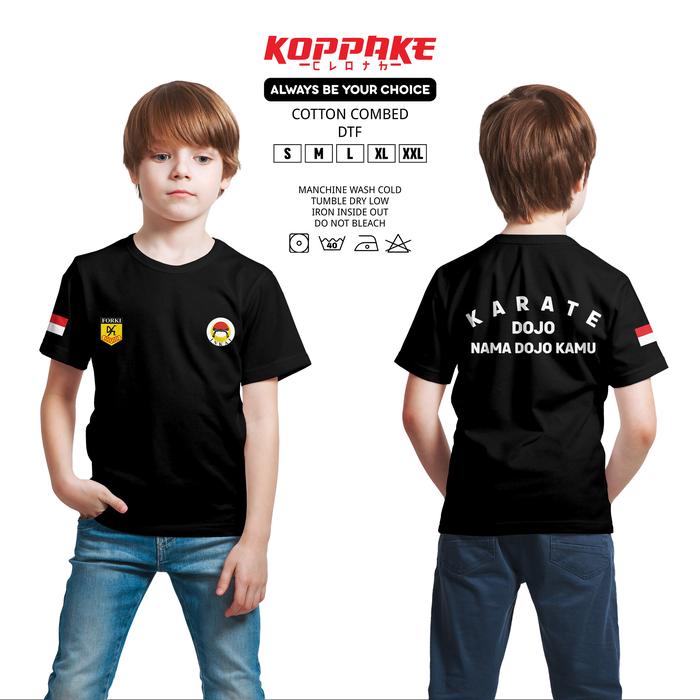 Kaos Anak Karate INKAI FORKI Indonesia Gratis Nama Dojo Kamu Lengan Pendek Baju Distro