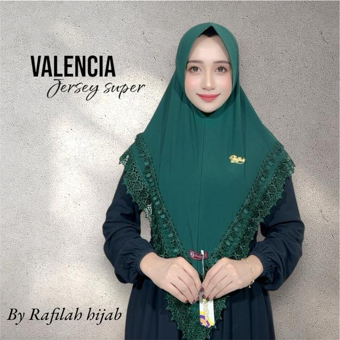 Athallahjuliehijab - Hijab Bergo Pet Jersey Doubel Renda Senada Valencia By Rafilah