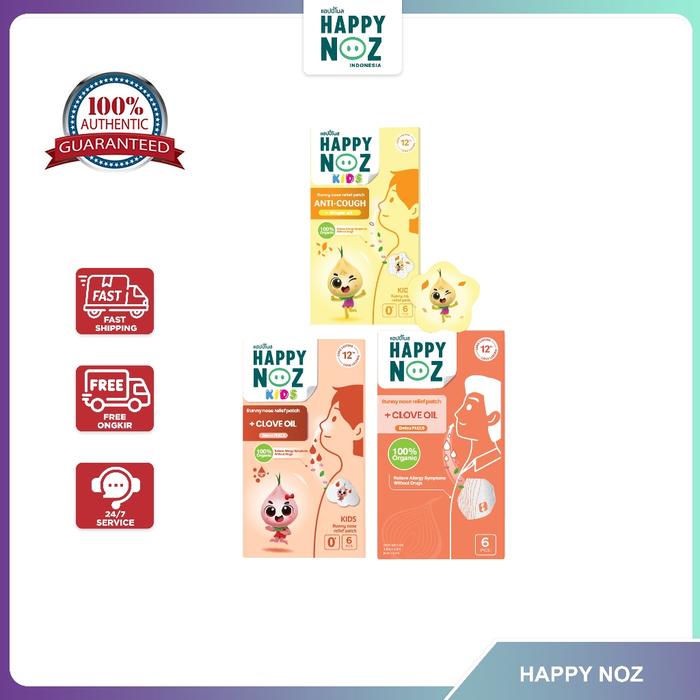 Happy Noz ANTI-COUGH + CLOVE OIL KIDS With GINGER OIL | Izin PKRT Sticker Bawang Anti Batuk - Mereda