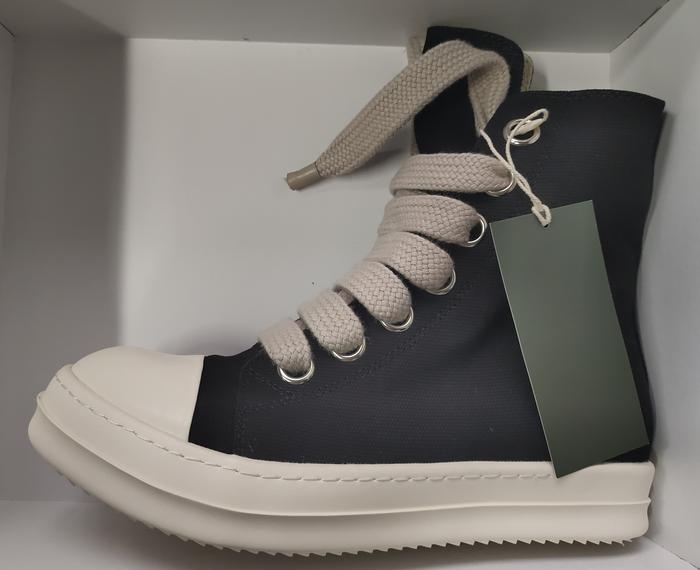 New Rick RO Owens Men's Shoes Coarse Shoelaces with High Top Canvas