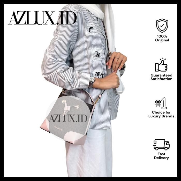 AZLUX MK Mercer Small Logo Bucket Bag Powder Blush