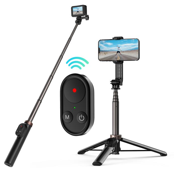 TELESIN Bluetooth Remote Control Selfie Stick for GoPro 10/9/Max/