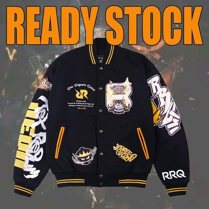 JAKET VARSITY RRQ LEGACY 2024 RRQ HOSHI JUMBO SIZE S M L XL XXL 3XL 4XL 5XL jacket Fleece Keren Lemb