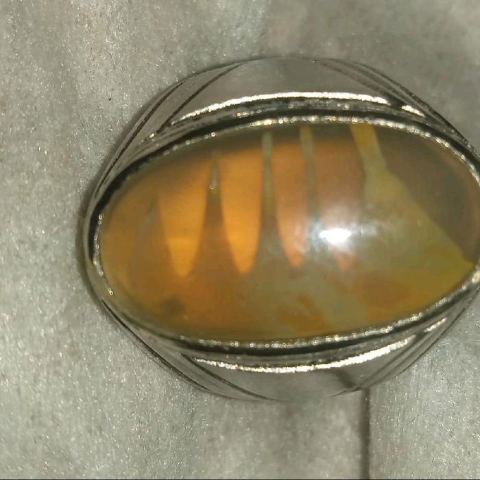 batu cincin asma W luster giwang cat eye langka