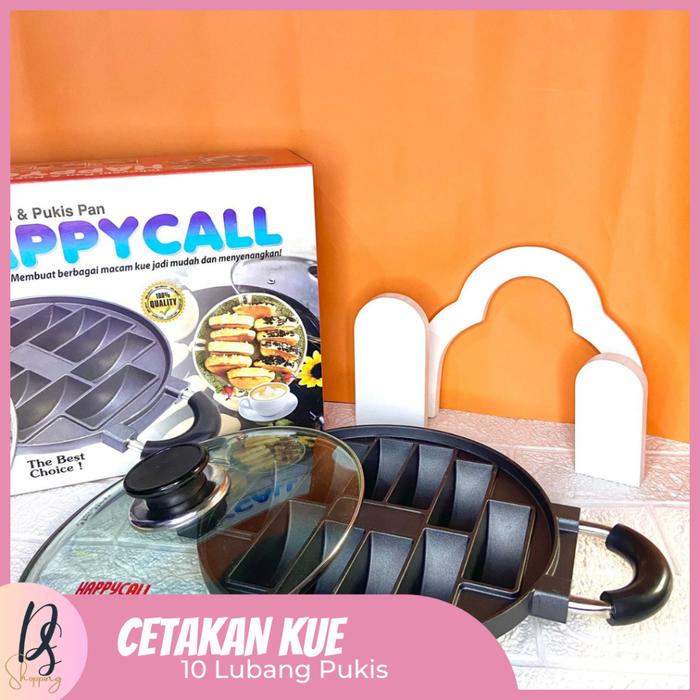 ASLI Snackmaker Cetakan Kue Pukis Teflon 10 Lubang Happy C PREMIUM READY STOCK