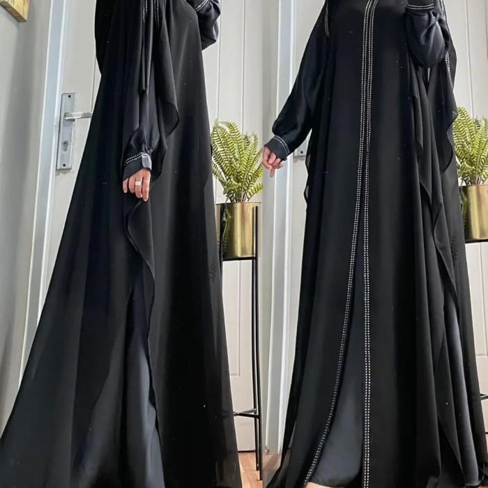 BELANJA GAMIS ABAYA PAYET MOTIF SIMPLE KEKINIAN EDISI ANDINE ROMPI PISAH KLF6S
